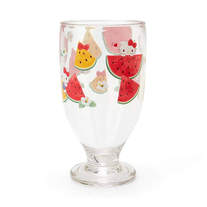 Sanrio Hello Kitty Footed Plastic Cup - Colorful Fruit Design 14 X 7.5 Cm