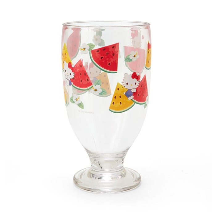 Sanrio Hello Kitty Footed Plastic Cup - Colorful Fruit Design 14 X 7.5 Cm