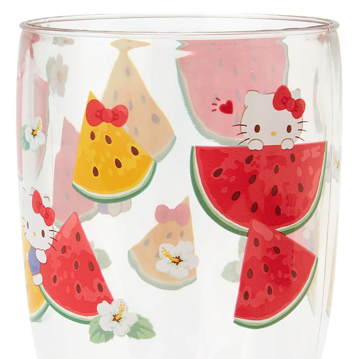 Sanrio Hello Kitty Footed Plastic Cup - Colorful Fruit Design 14 X 7.5 Cm