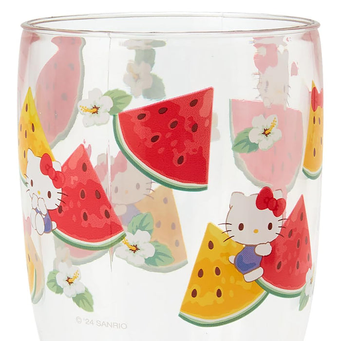 Gobelet en plastique avec pied Hello Kitty de Sanrio - Motif de fruits colorés 14 x 7,5 cm