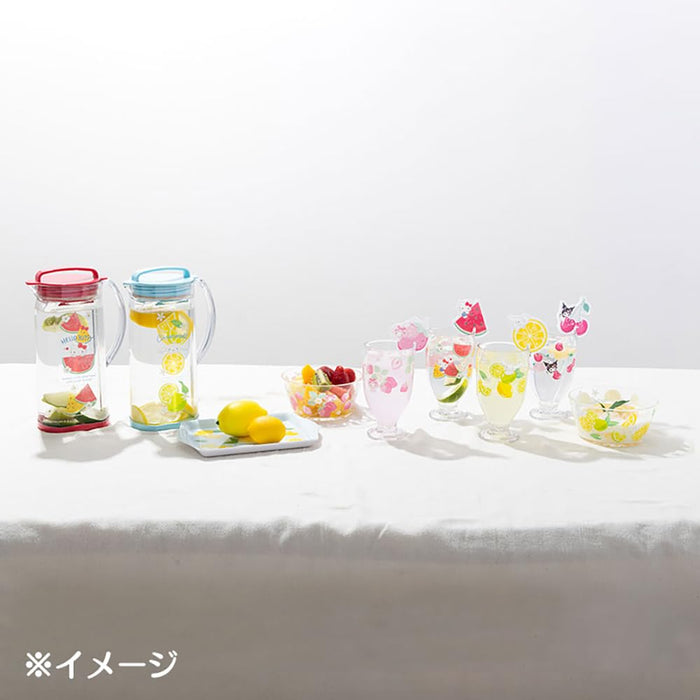 Gobelet en plastique avec pied Hello Kitty de Sanrio - Motif de fruits colorés 14 x 7,5 cm