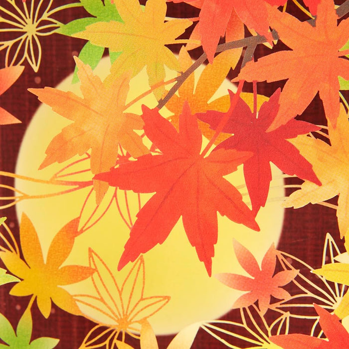 Carte de vœux découpée au laser avec feuilles d'automne de Sanrio dans une boîte - Parfait pour les vœux d'automne