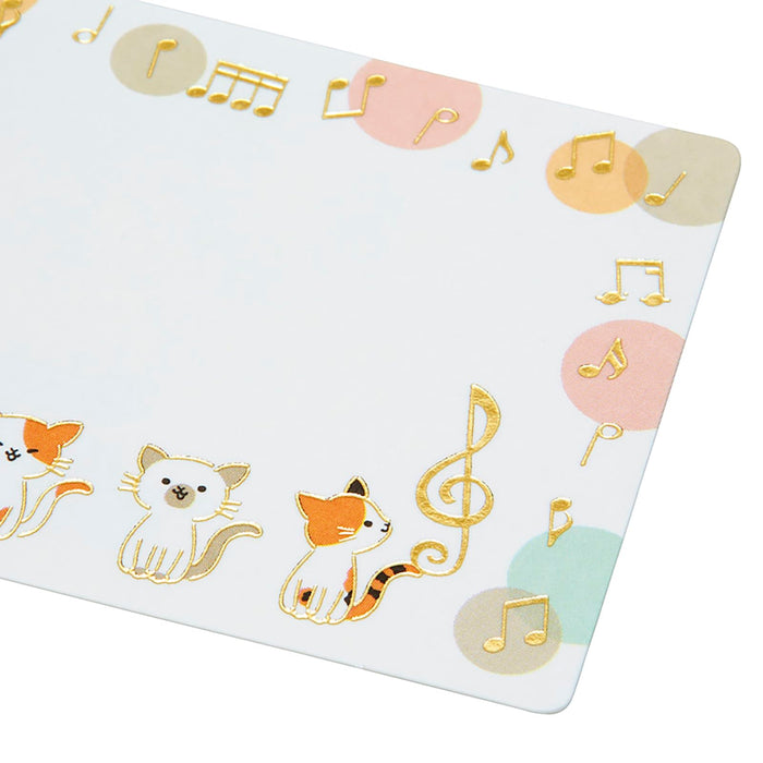 Sanrio Message Card Mini Cat & Musical Note Greeting Card - International Shipping