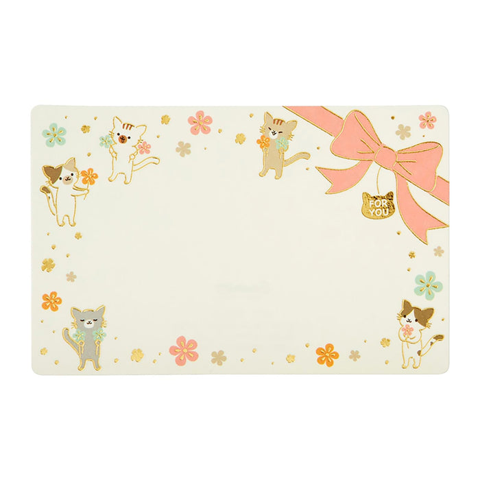 Carte de vœux Mini-carte Message Sanrio Chat Fleur Ruban - Expédition à l'étranger