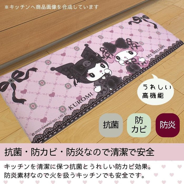 Tapis de cuisine en PVC Sanrio Midnight Mero My Melody Kuromi 45x120cm Hydrofuge