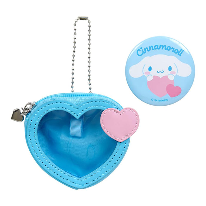 Sanrio Cinnamoroll Mini Pouch with Badge - Colorful Heart Series 3rd Edition