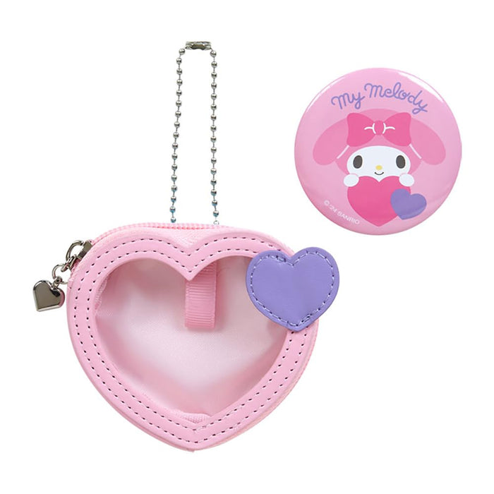 Sanrio Mini Pouch with Badge Colorful Heart Series My Melody 3rd Edition