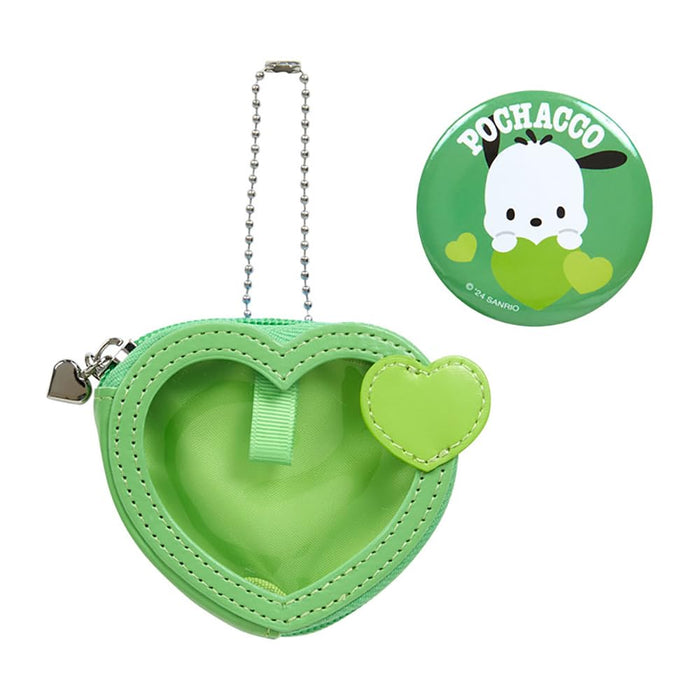 Sanrio Mini Pouch with Badge Pochacco Colorful Heart Series 3rd Edition