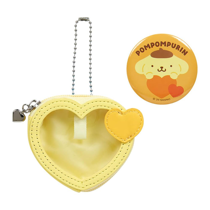 Sanrio Pompompurin Mini Pouch with Badge Colorful Heart Series 3rd Edition