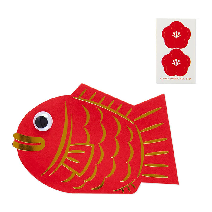 Sanrio Pochi Envelope Tai Red Sea Bream Gold Foil for Tri-Fold Bills 134937