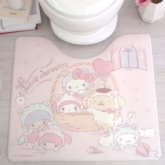 Sanrio Characters Water Repellent Antibacterial Toilet Mat - Kitty Pompompurin