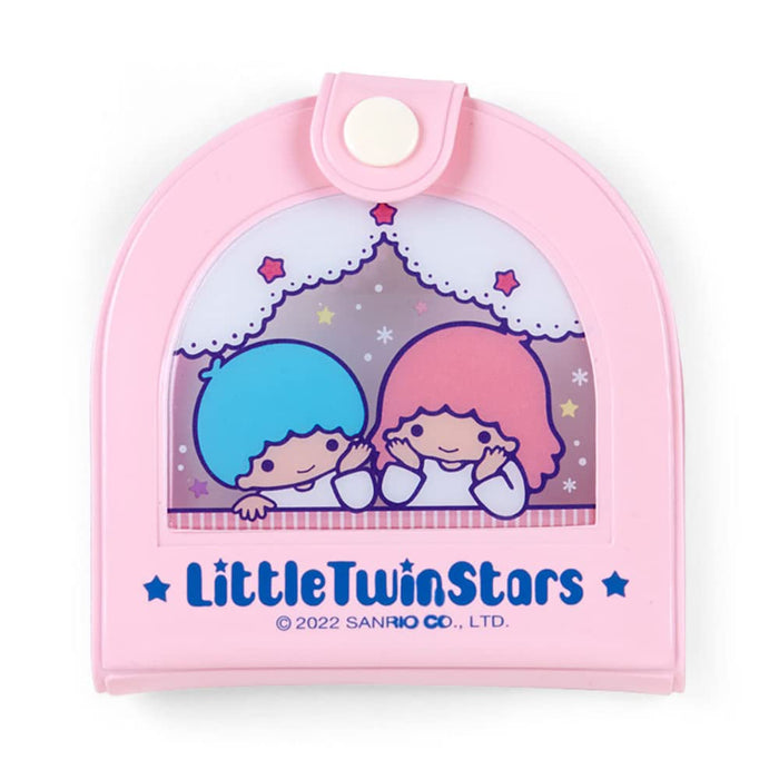 Miroir Sanrio Little Twin Stars avec étui en vinyle et peigne 8,5 x 1,2 x 8,2 cm