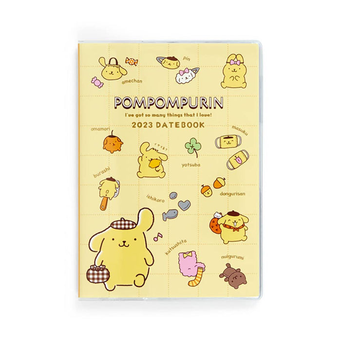 Sanrio 2023 B6 Pompompurin Monatsnotizbuch mit Aufklebern – Beginnt im Oktober 2022