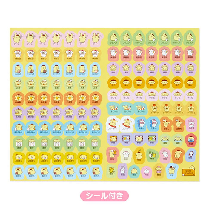 Sanrio 2023 B6 Pompompurin Monthly Notebook with Stickers - Starts Oct 2022