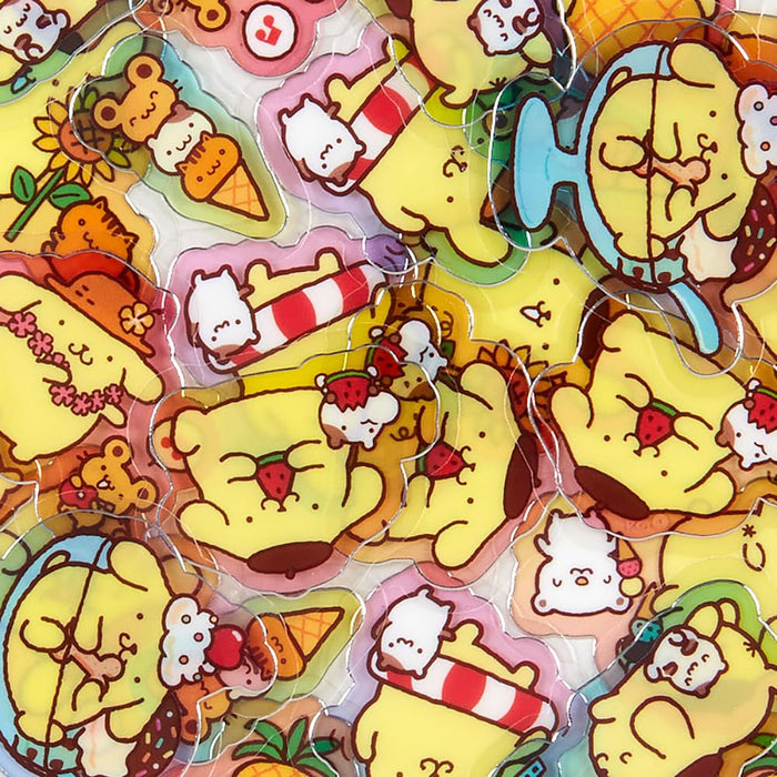 Sanrio Pompompurin Summer Sticker 12.2x9x5cm - Pudding Character Sticker