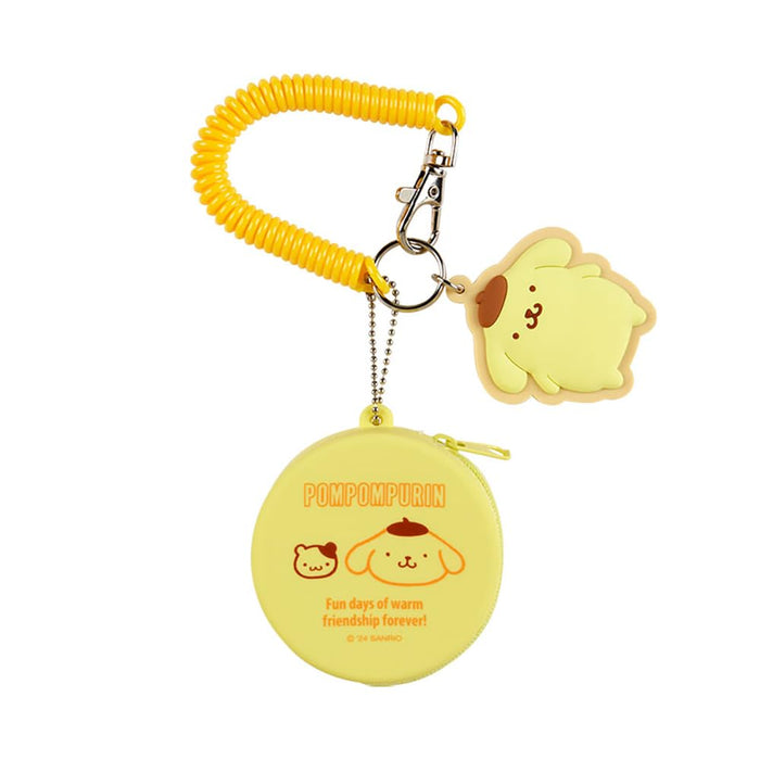 Porte-clés Mini Charm Pompompurin en silicone Sanrio 6,5 x 6,5 x 3 cm