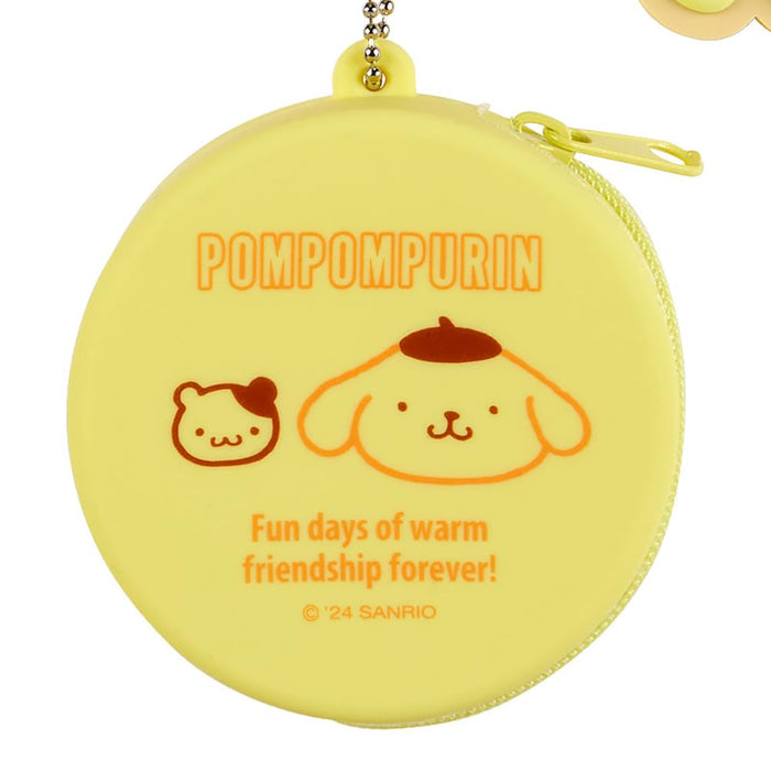 Porte-clés Mini Charm Pompompurin en silicone Sanrio 6,5 x 6,5 x 3 cm