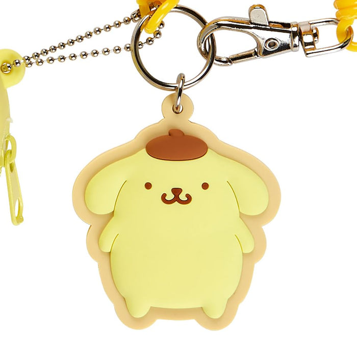 Porte-clés Mini Charm Pompompurin en silicone Sanrio 6,5 x 6,5 x 3 cm