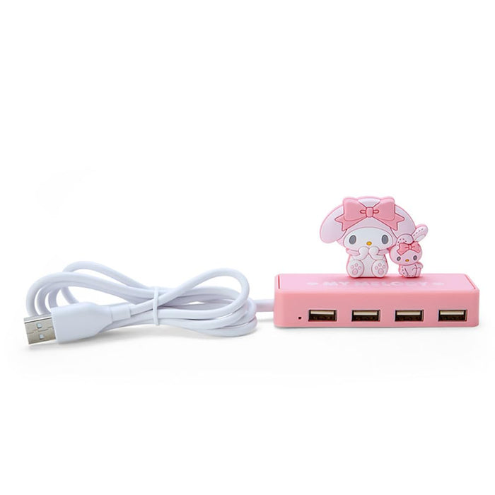 Sanrio My Melody Slim USB Hub - 6x9.5x3cm Compact Design