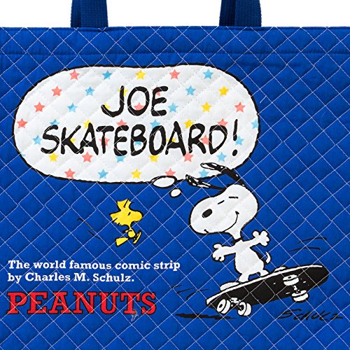 Sanrio Snoopy Quilted Tote Bag Skateboarding Design