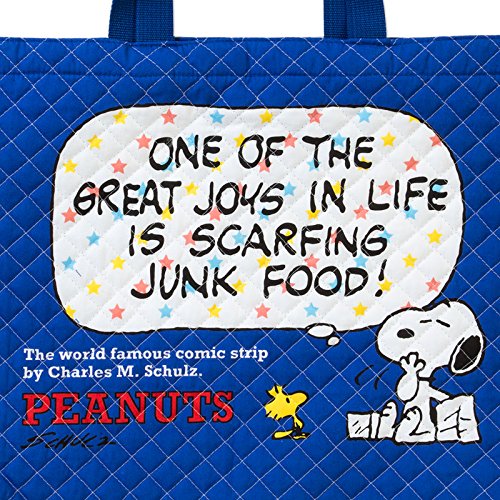 Sanrio Snoopy Quilted Tote Bag Skateboarding Design