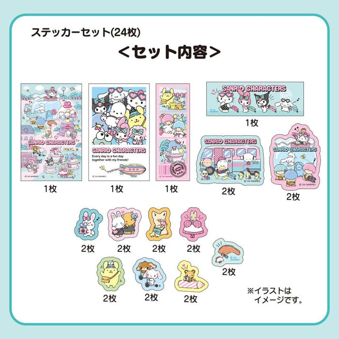 Coffret d'autocollants Sanrio Fantasy Trip avec assortiment de personnages populaires 878391