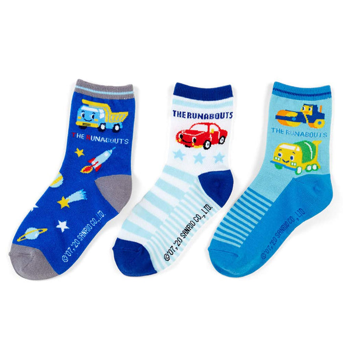 Sanrio The Runabouts Kids Socks 3-Pair Set Rocket 13-15Cm