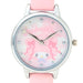 Sanrio Dreamy My Sweet Piano Watch with Metal Frame and Faux Leather Strap