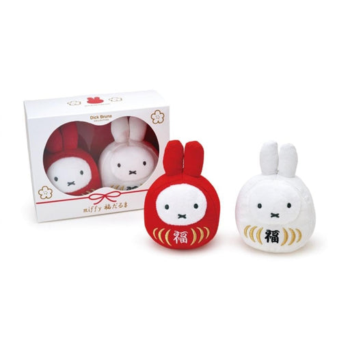 Sekiguchi Dick Bruna Miffy Lucky Daruma Red White Plush Toy Set