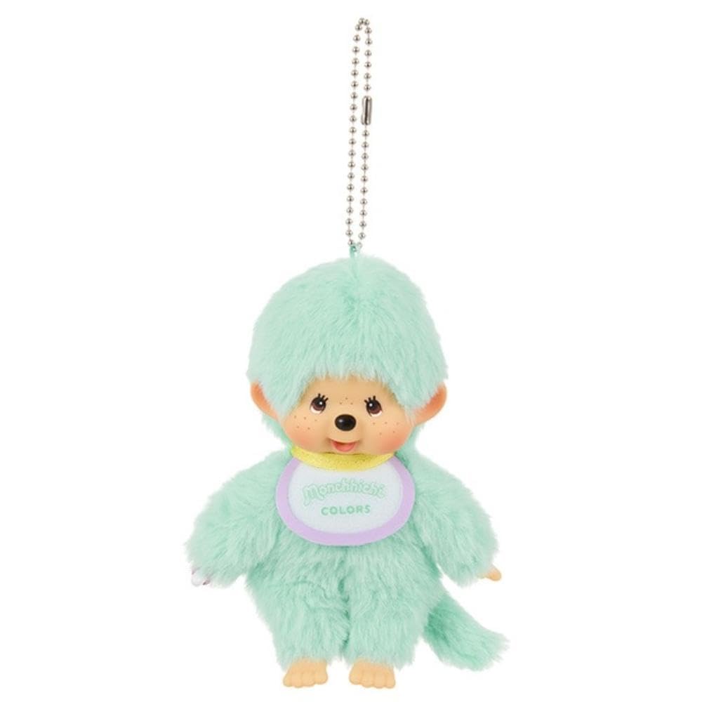 Sekiguchi Monchichi Mint Green Plush Keychain Soft and Colorful
