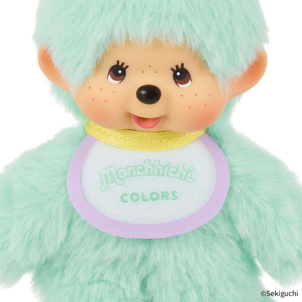 Sekiguchi Monchichi Mint Green Plush Keychain Soft and Colorful