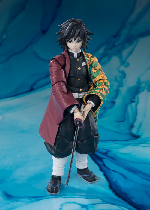 Figurine articulée en PVC 150 mm de Tomioka Giyuu, tueur de démons, Tamashii Nations SH Figuarts