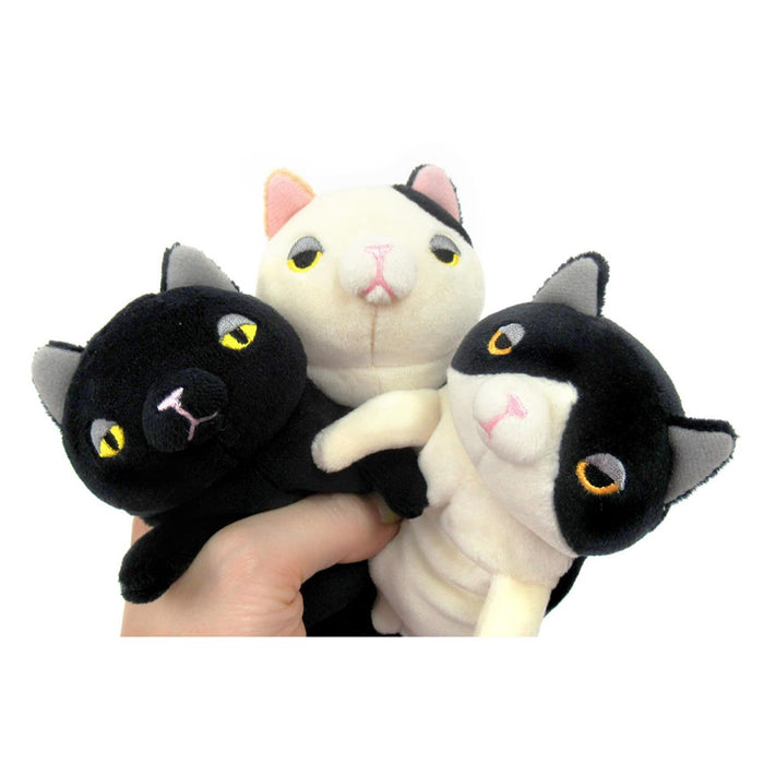 Shinada Global Mochi Mini Plush Black Cat 7x5x14cm Animal Toy Mochi Neko Series