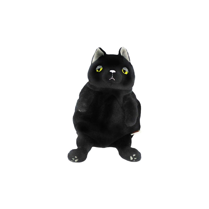 Shinada Global Mochi Neko Schwarze kleine Plüschkatze 10x10x17 cm - Mone-0168B