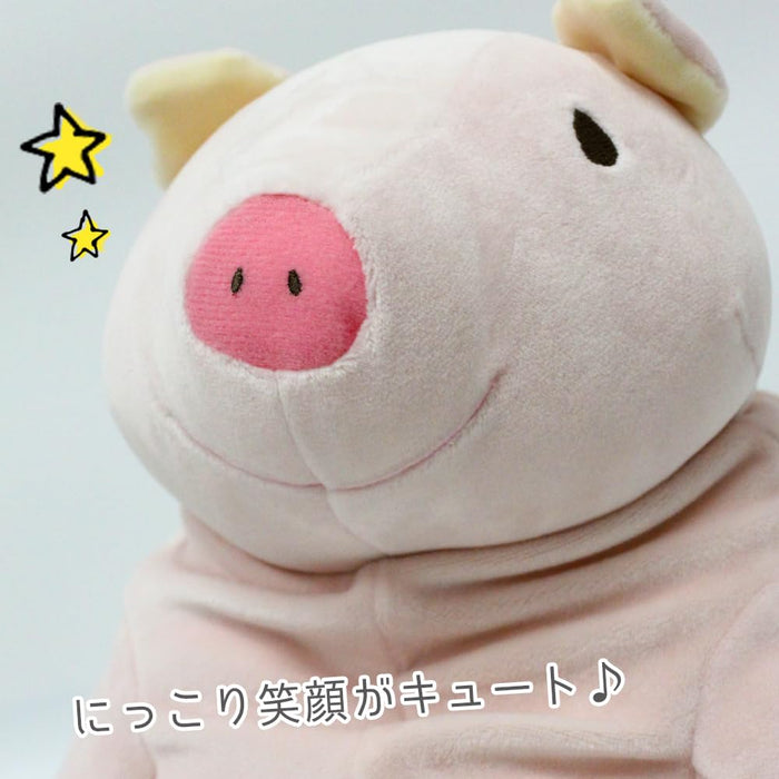Shinada Global Mini Mochi Pig Plush Toy Pink 7x5x14cm - Mochi Series