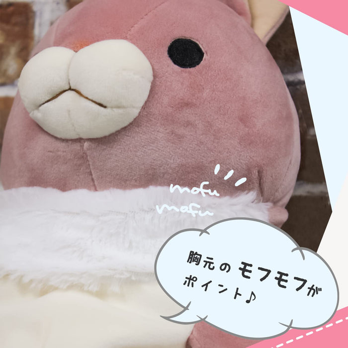 Shinada Global Mini Mochi Rabbit Standing Ears White Stuffed Animal 7x5x14cm