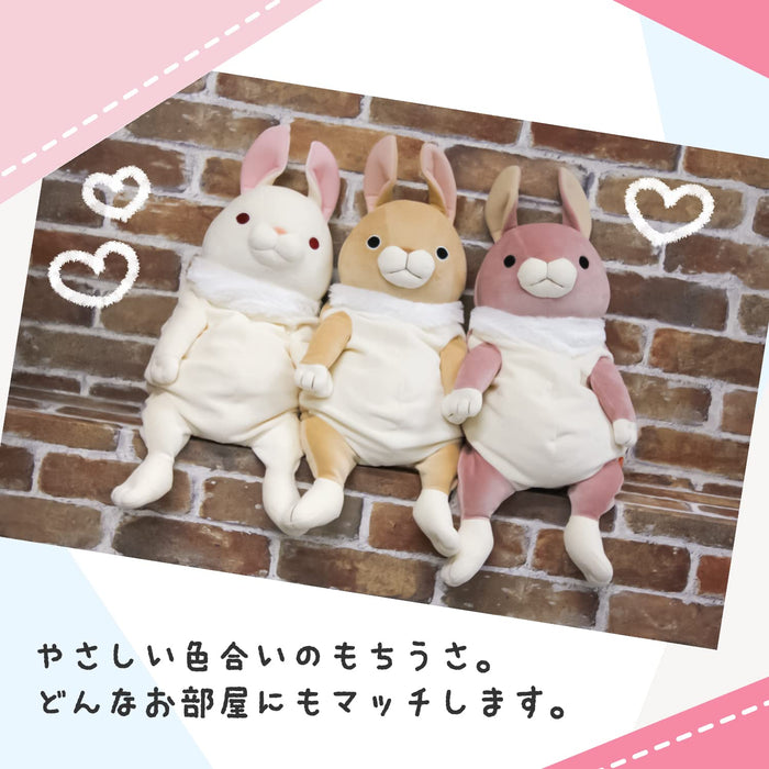 Shinada Global Mini Mochi Rabbit Standing Ears White Stuffed Animal 7x5x14cm