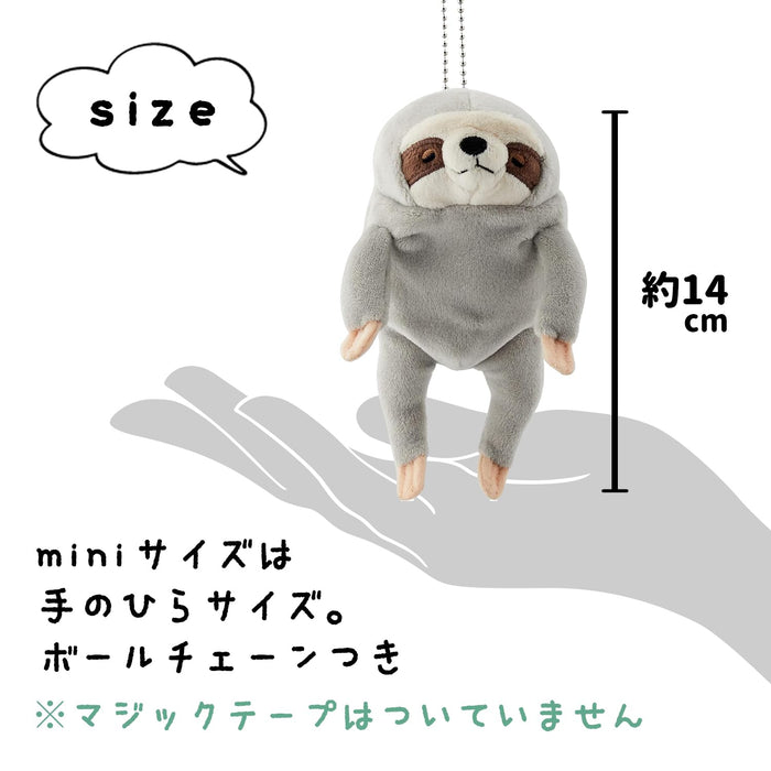 Shinada Global Mochi Series Mini Grey Sloth Plush Animal 7x5x14cm