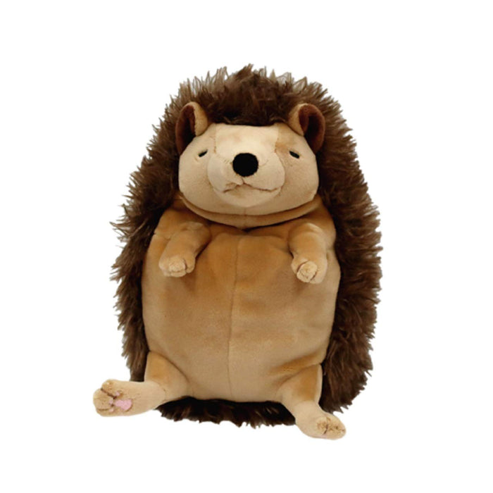 Shinada Global Mochi Series Medium Size 10x10x17cm Brown Stuffed Hedgehog Toy