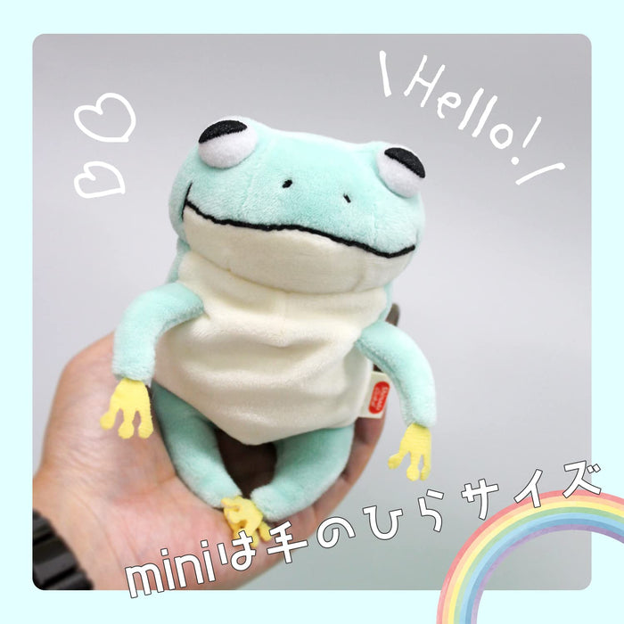 Shinada Global Mochi Series Mini Plush Frog 7x5x14cm - Mochikaeru Light Blue