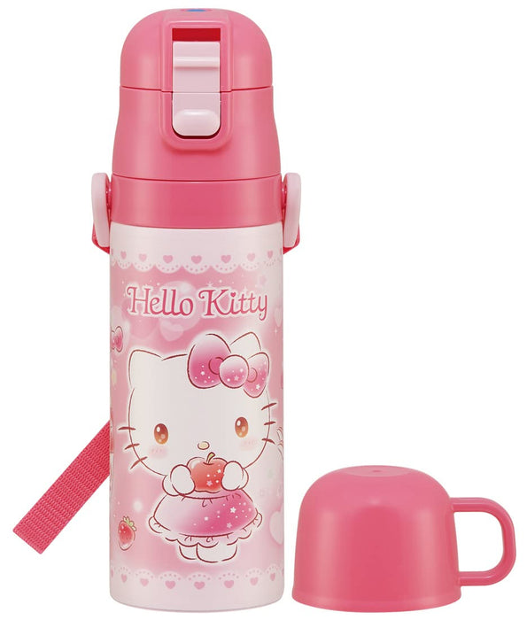 Skater Hello Kitty 430Ml 2-Way Stainless Steel Water Bottle and Cup for Girls