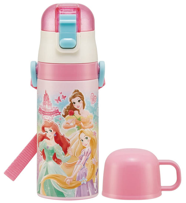 Skater Disney Princess 2-Way Kids 350ml Stainless Steel Water Bottle with Straw