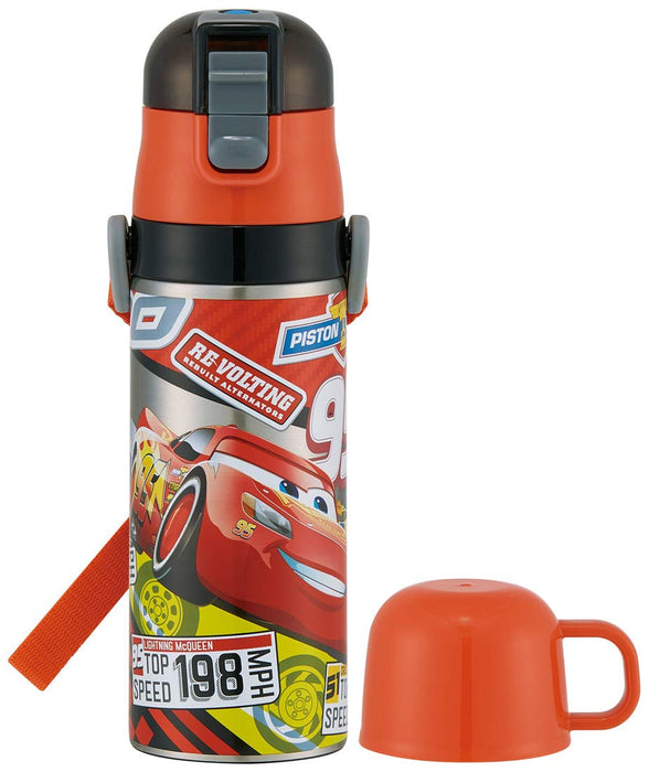 Skater Disney Cars 21 430ml 2-in-1 Stainless Steel Water Bottle and Cup for Children