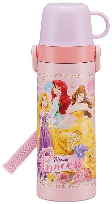 Skater Disney Princess 600ml 2-Way Stainless Steel Water Bottle and Cup