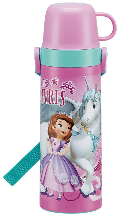 Skater Stainless Steel Water Bottle 600ml with Cup - Sofia Disney Edition