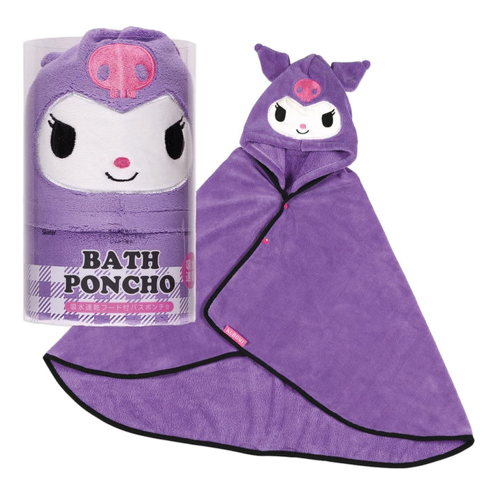 Skater Quick-Drying Absorbent Hooded Bath Poncho Kuromi Sanrio 108cm x 92cm