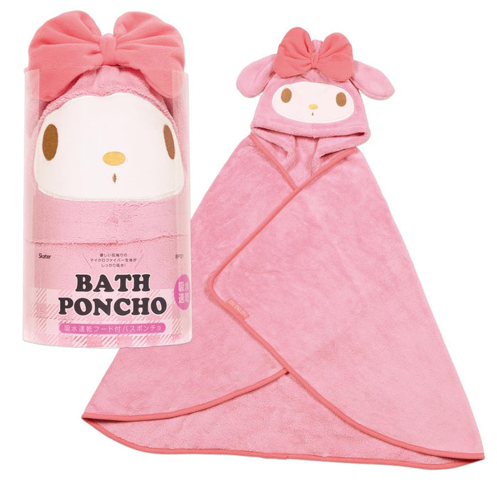 Skater Quick-Dry Absorbent Hooded Bath Poncho My Melody Sanrio Size 108cm x 92cm