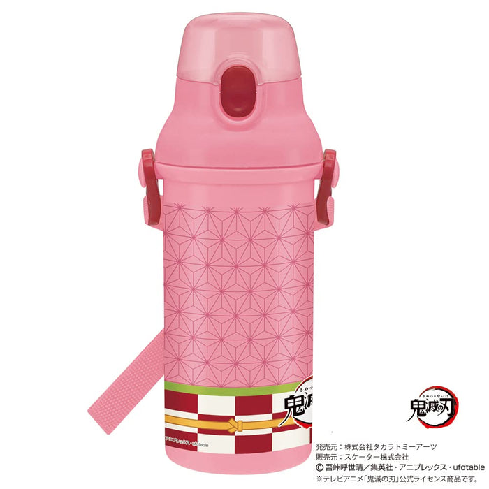 Skater Demon Slayer Nezuko, antibakterielle Wasserflasche aus Kunststoff für Kinder, 480 ml, hergestellt in Japan