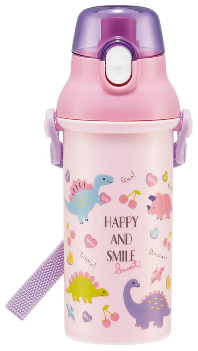 Skater 480ml Antibacterial Girls' Water Bottle 'Happy & Smile' Made in Japan