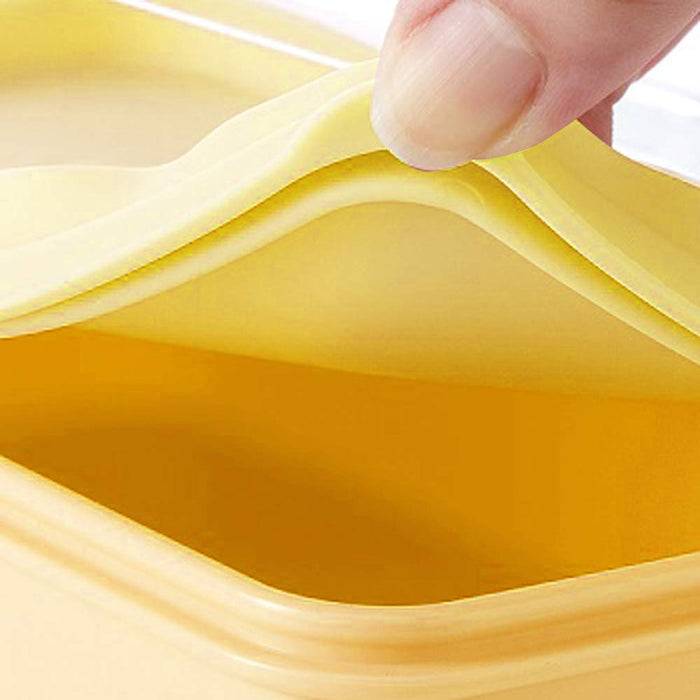Boîte à bento fine à 2 niveaux Skater Retro French Yellow Ag+ antibactérienne 630 ml fabriquée au Japon